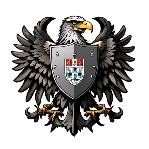 Portuguese Shield With Eagle Intertwined