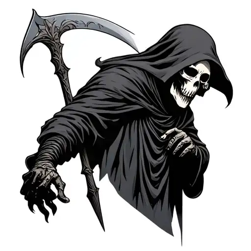 Full Body Grim Reaper With Scythe