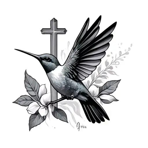 Humming Bird And Cross