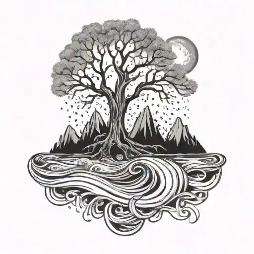 Tree And Universe Becomes A Wave