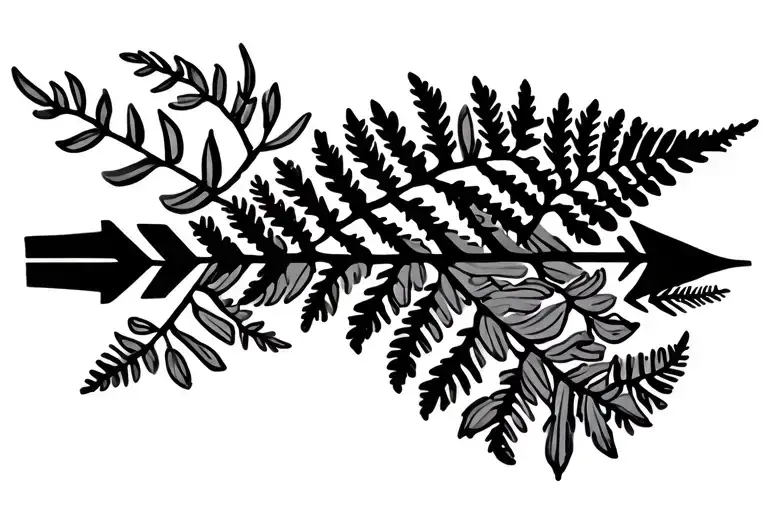 Arrow With Fern As The Flight