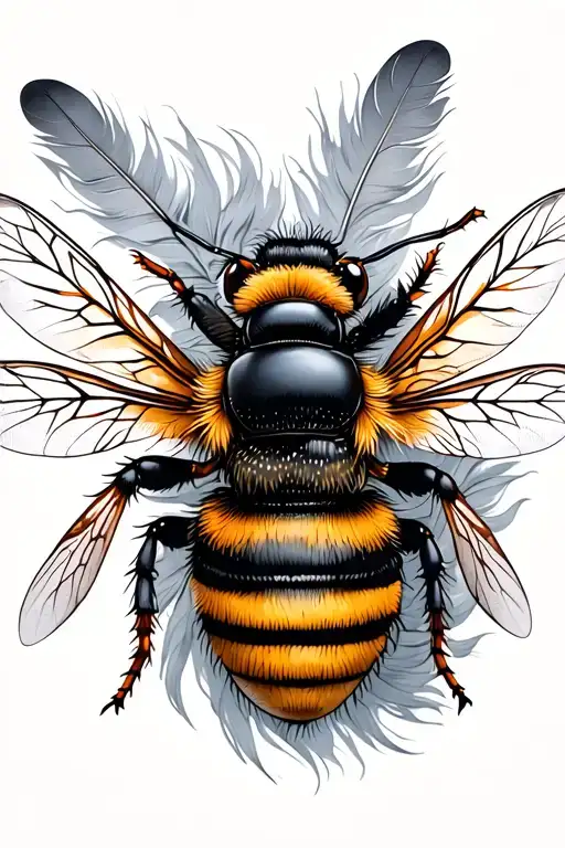 Bee With Feather