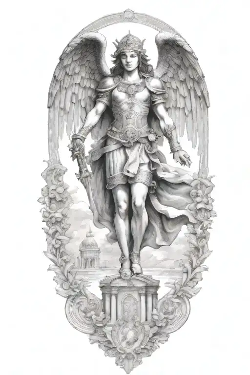 Saint Michel Victory Over Demon Girl