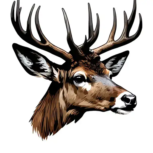 The Antlered Deer Has The Pole Star Between Its Antlers