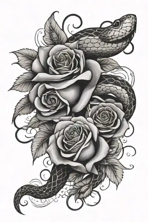 Roses Wrapped Around A Snake