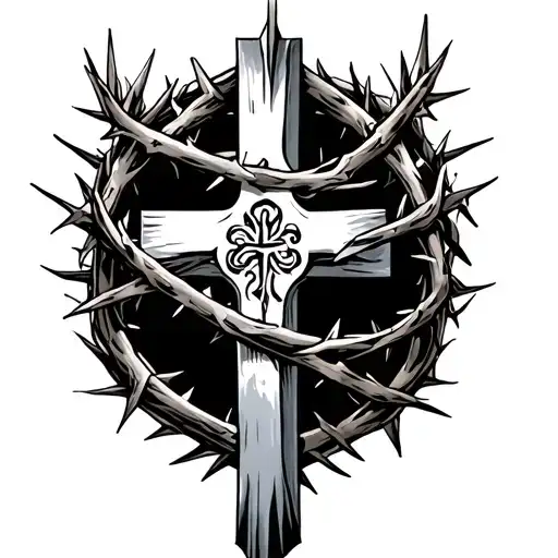 Romans 818 Cross With Crown Of Thorns Wrapping