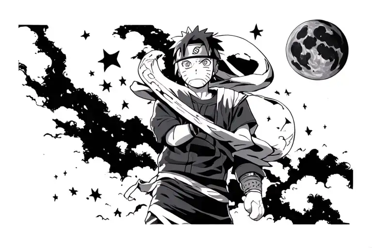 Starry Night And Naruto One Piece