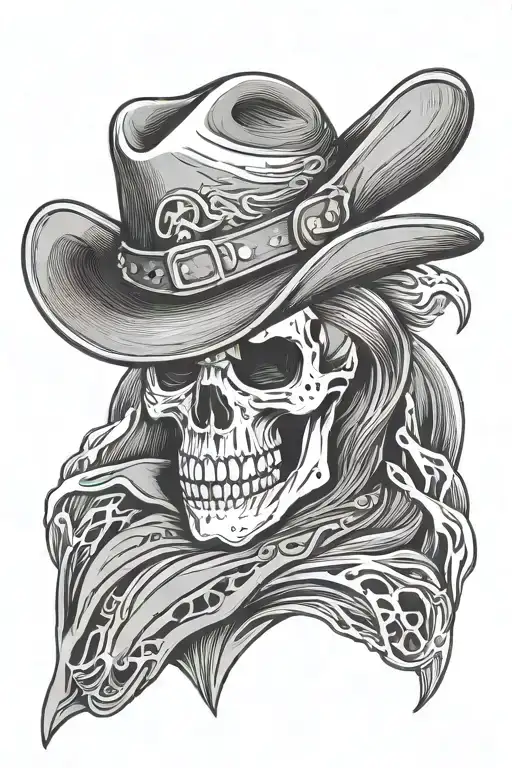 Skeleton Western Cowboy Hat On Top