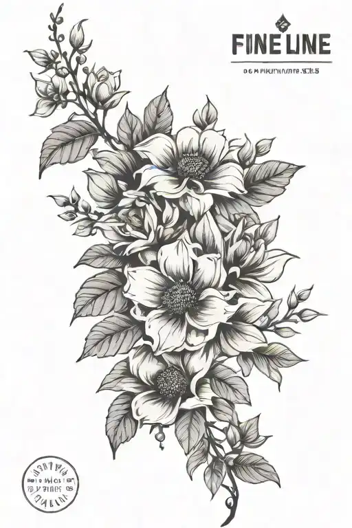 Fine Line Flowers Spine