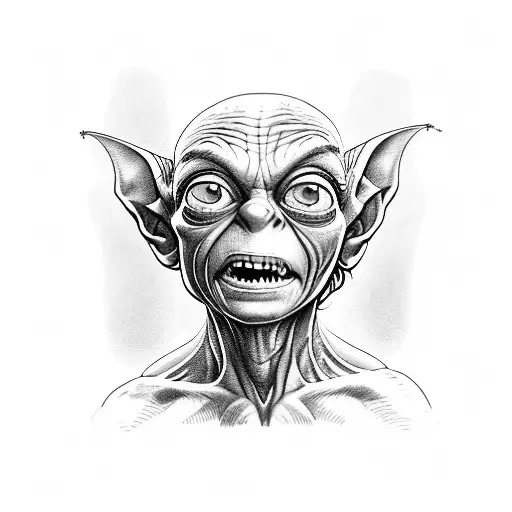 Gollum With An Operation In His Grad Leaving His Friends