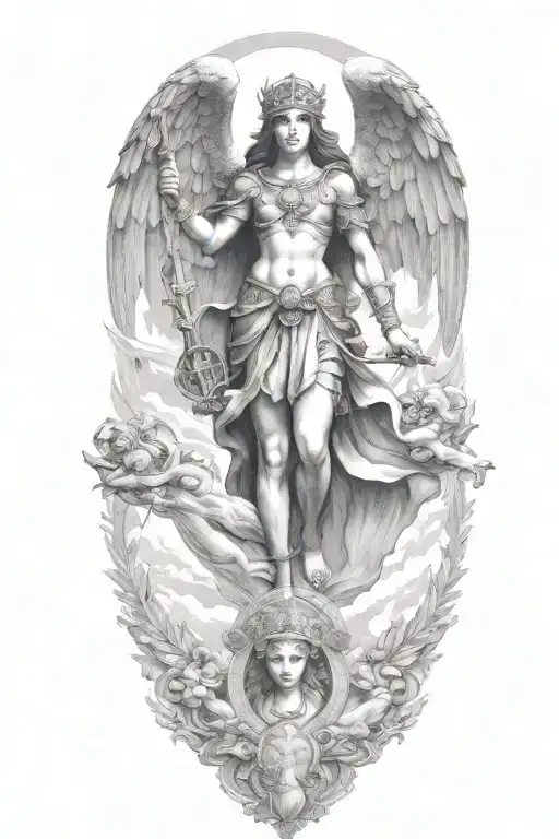 Saint Michel Victory Over Demon Girl