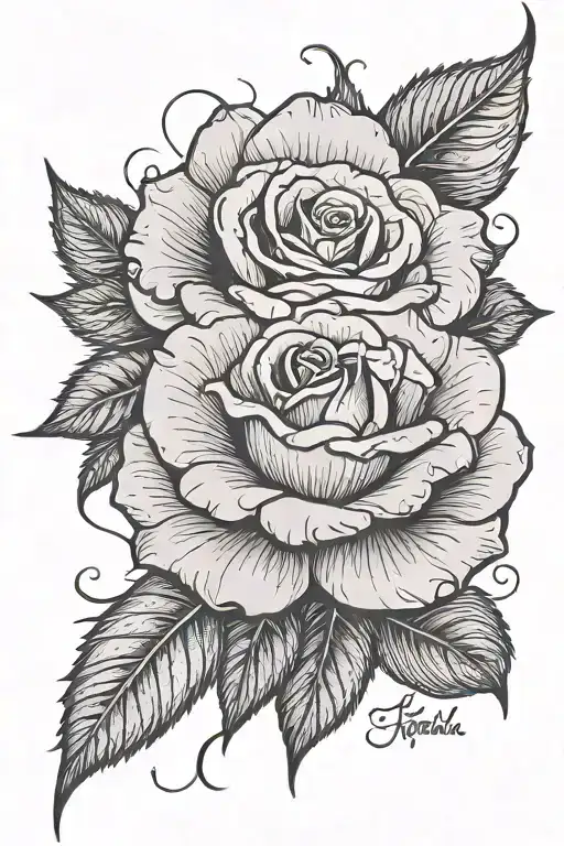 Rose With Name Wrapped Around Forearm