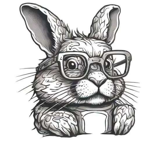Scamper The Bunny Wearing 3D Glasses