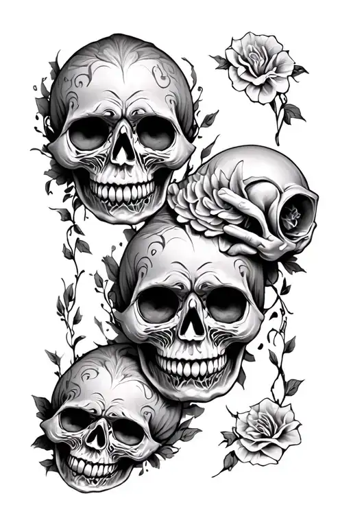 See No Evil Hear No Evil Speak No Evil Sugar Skulls