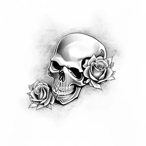 Skull And Roses With Name