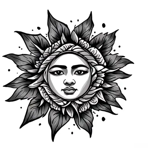 3 Star In The Sun Polynesian Tattoo Design Inspired