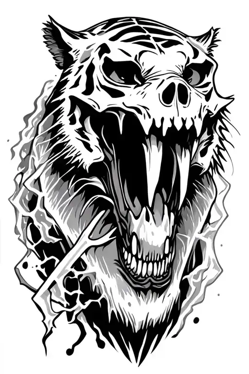 Electricity Saber Tooth Tiger Skull
