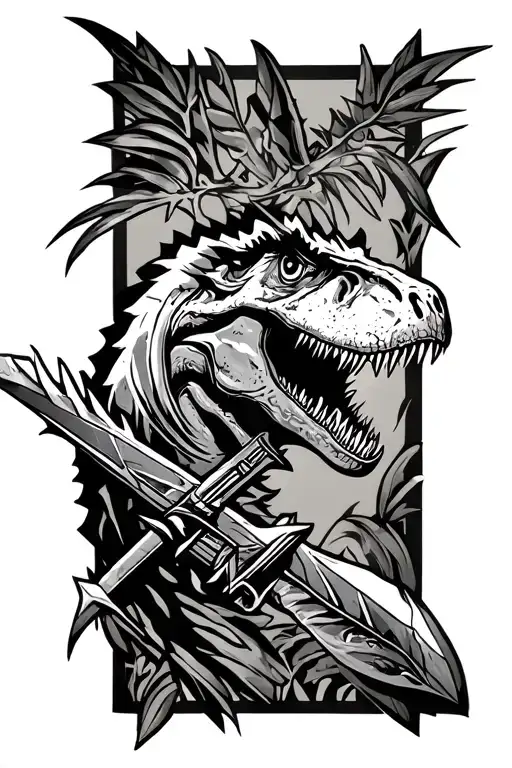 Yugioh Green Arrow Jurassic Park Forearm Tatoo