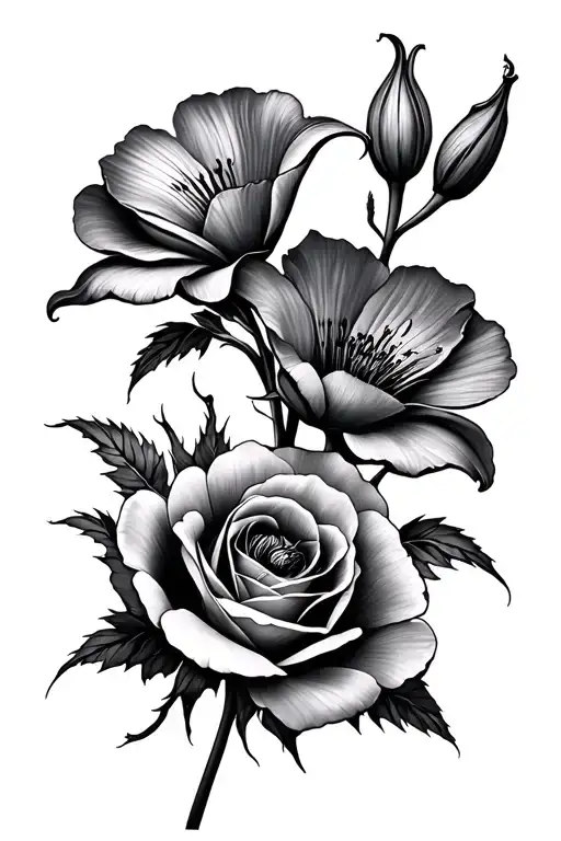 Rose Poppy Lilly Flowers