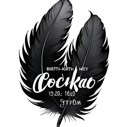 Incorporate A Cockatoo Feather With The Date Of His Birth And Passing