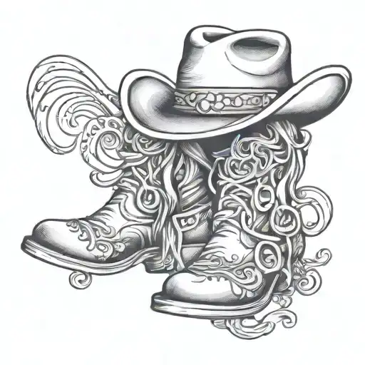 Sunset Cowgirl Hat Boots