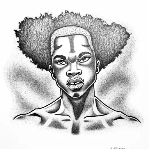 African American Male Cupid With Afro Flying