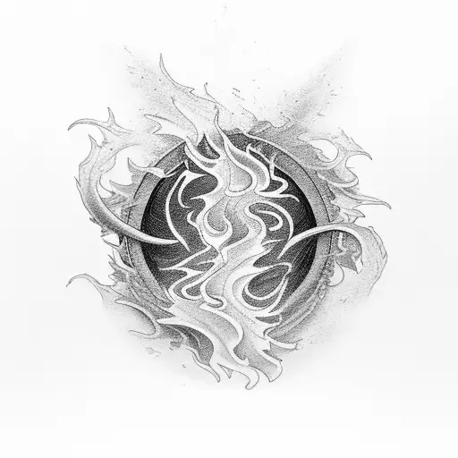 Flame Of Fire And Wave Of Water