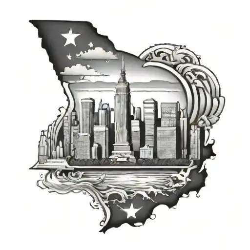 Guyana Country With New York City Skyline In The Background