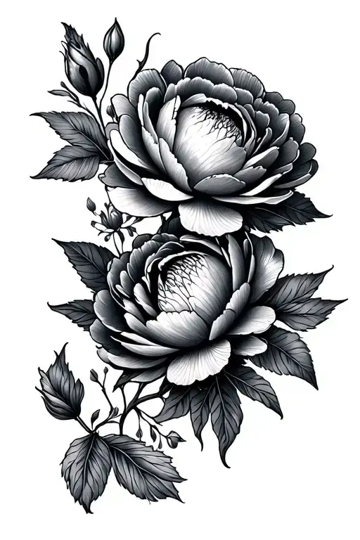 Peonies And Fish And Flowers