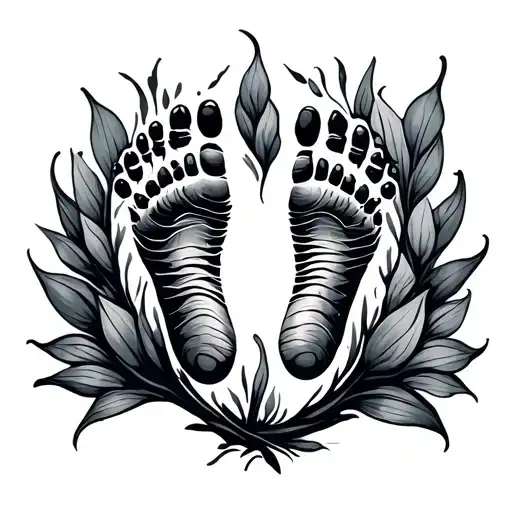 Baby Footprint Black And Grey