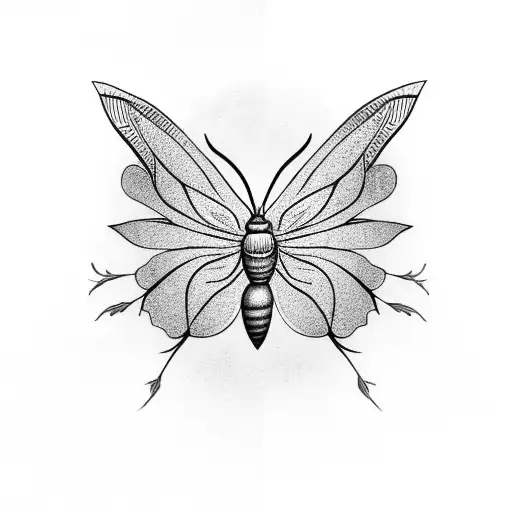 Moth With Cherry Blossom