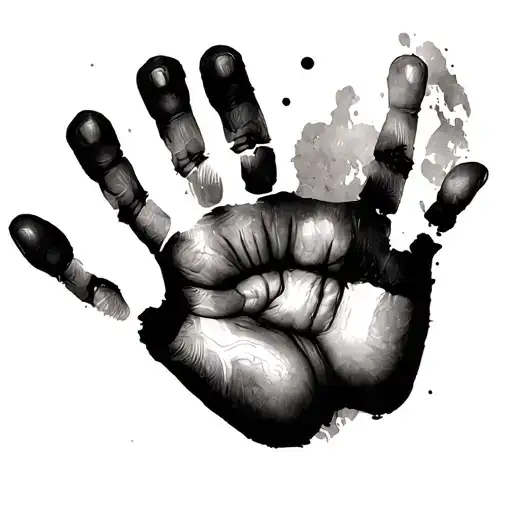 Baby Handprint Black And Grey