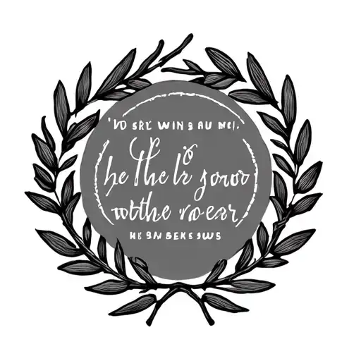 Laurel Wreath With Words In Circle