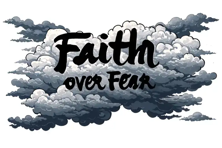 Faith Over Fear With Clouds