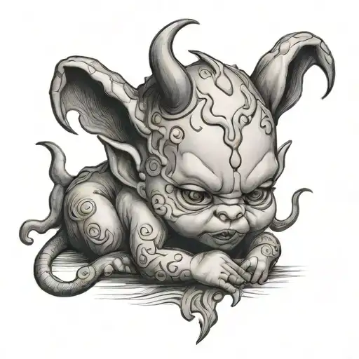 Fantasy Earth Child Sad Devil Baby