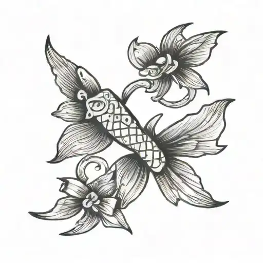 Tiny Pisces Symbol Made Of Bows