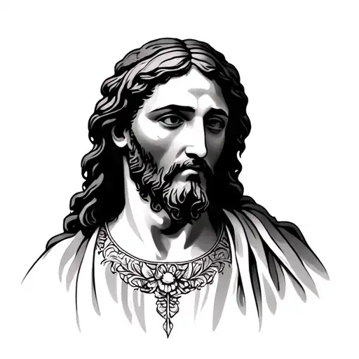 Jesus Left Half Sleeve Tatoo