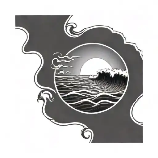 Sun Rise Over Ocean Waves