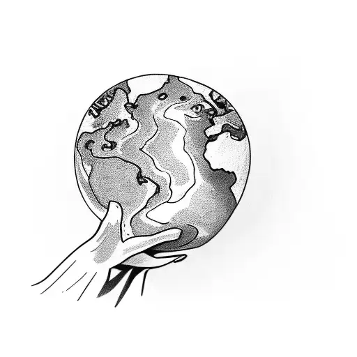 A Man Holding The Planet