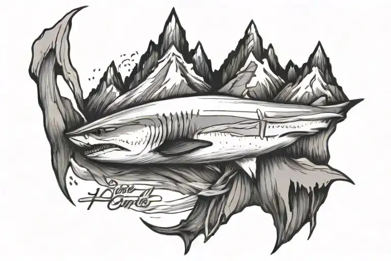 Mountains Nobody Cares Work Harder Ocean Shark