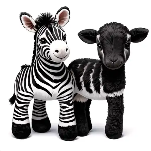 Stuffed Animal Zebra And Lamb