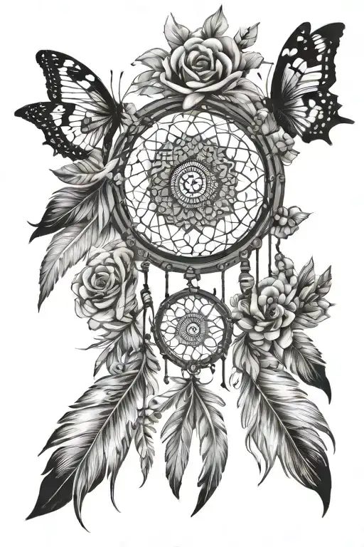 Feathers Mandala Dreamcatcher Flowers Free Spirit Butterflies