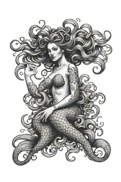 Medusa Mermaid Swimming