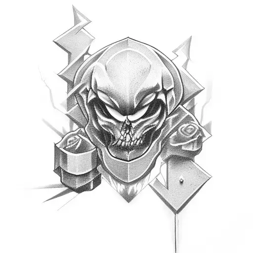 Design A Tattoo 3D Cross And Lightning