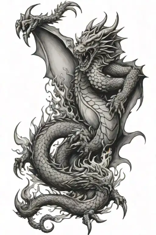 Fighting With A Flaming Dragon