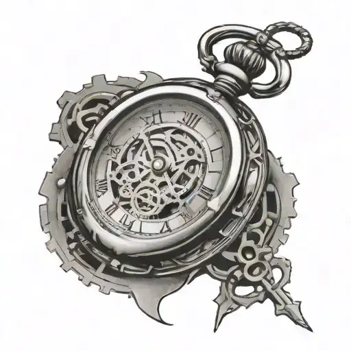 Pocket Watch With Broken Minute Hand And Broken Gear
