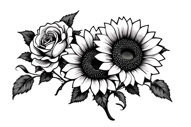 Sunflower Vines Roses