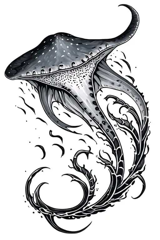 Sun Rising Stingray Ocean