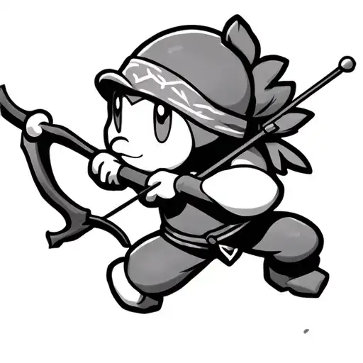 Bandana Waddle Dee Shooting A Bow And Arrow