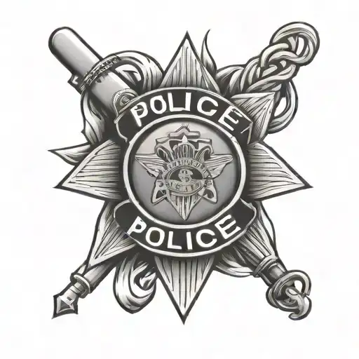 Police Badge Intertwined Symbolizing